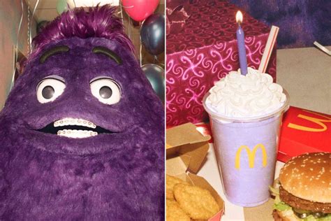 TikTok users pretend to die or be harmed after drinking the Grimace shake, a purple drink inspired by the McDonald's mascot. . Picturd grimace shake